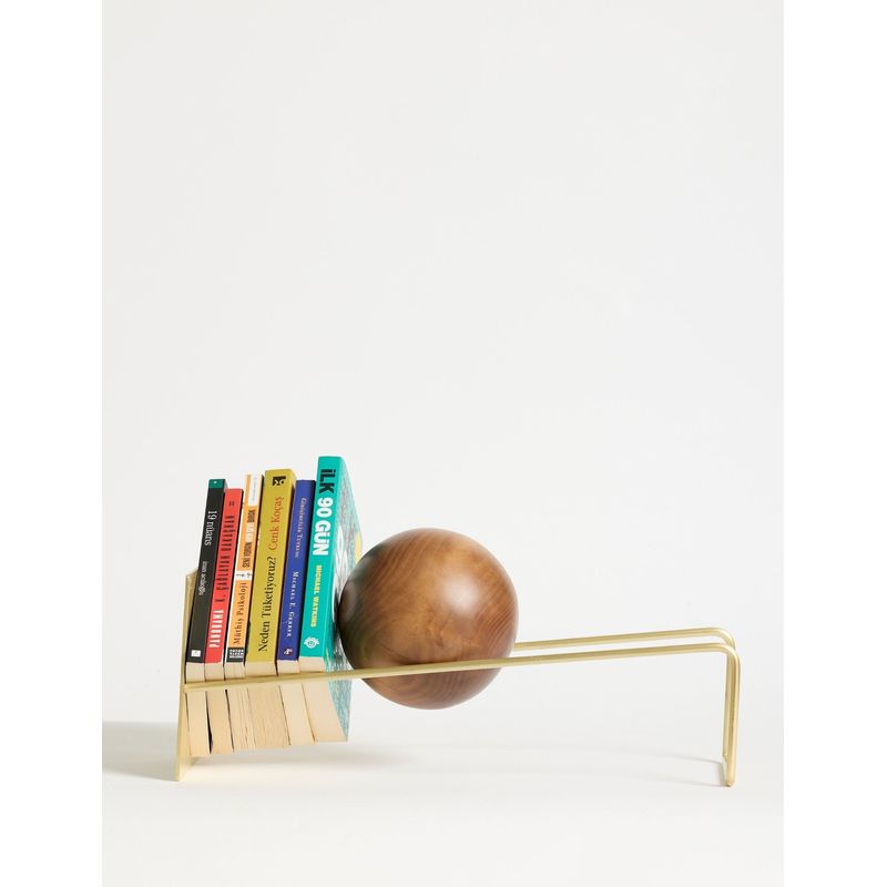 Carti si Birotica - Birotica - Accesorii de birou - Suporturi accesorii birou - Suport cărți Hanah Home, metal, 16.5 x 49 x 18 cm, antichizat auriu, 438CTF1301 - Infinity.ro