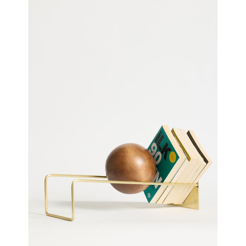 Carti si Birotica - Birotica - Accesorii de birou - Suporturi accesorii birou - Suport cărți Hanah Home, metal, 16.5 x 49 x 18 cm, antichizat auriu, 438CTF1301 - Infinity.ro