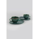 Casa si Gradina - Bucatarie si vesela - Cani si pahare - Cani si cesti - Set căni cafea (4 bucăți) Hermia, ceramică, verde, 275KRM1496 - Infinity.ro