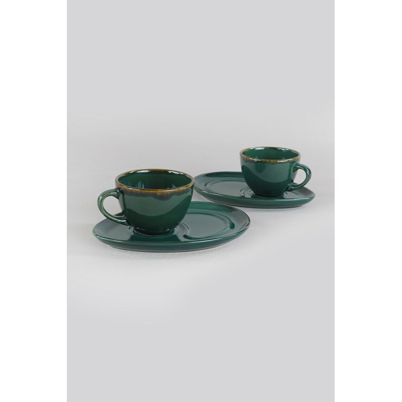 Casa si Gradina - Bucatarie si vesela - Cani si pahare - Cani si cesti - Set căni cafea (4 bucăți) Hermia, ceramică, verde, 275KRM1496 - Infinity.ro
