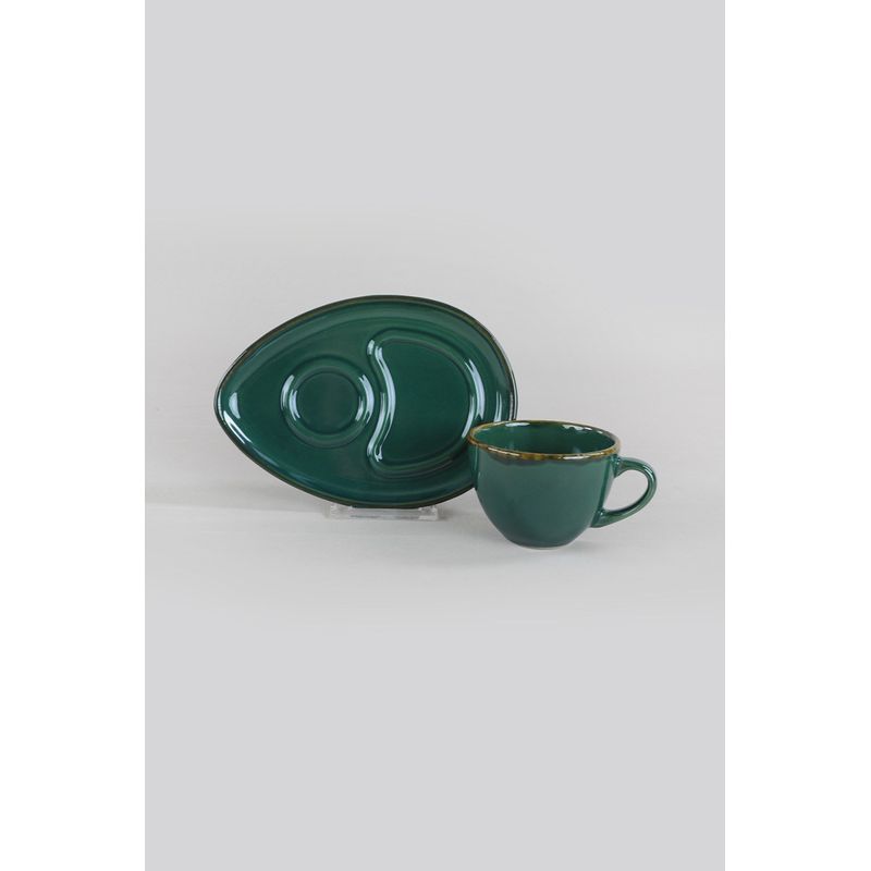 Casa si Gradina - Bucatarie si vesela - Cani si pahare - Cani si cesti - Set căni cafea (4 bucăți) Hermia, ceramică, verde, 275KRM1496 - Infinity.ro