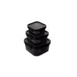Casa si Gradina - Bucatarie si vesela - Organizare si depozitare bucatarie - Cutii alimentare - Set cutii depozitare (6 bucăți) Hermia, plastic, 17 x 17 x 8 cm, antracit, 318QUX1117 - Infinity.ro