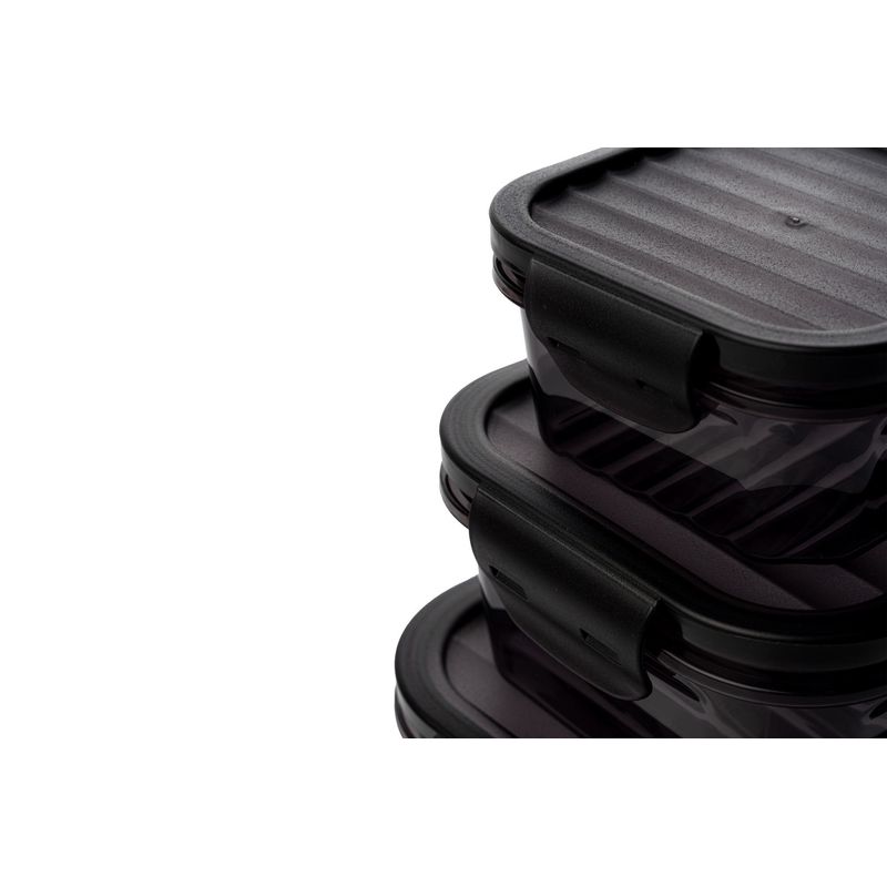 Casa si Gradina - Bucatarie si vesela - Organizare si depozitare bucatarie - Cutii alimentare - Set cutii depozitare (6 bucăți) Hermia, plastic, 17 x 17 x 8 cm, antracit, 318QUX1117 - Infinity.ro