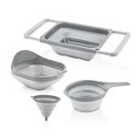 Casa si Gradina - Bucatarie si vesela - Ustensile bucatarie - Site bucatarie, strecuratori si accesorii - Set strecurătoare (5 bucăți) Hermia, plastic, 11.5 x 11.5 x 13 cm, gri, 318QUX1115 - Infinity.ro
