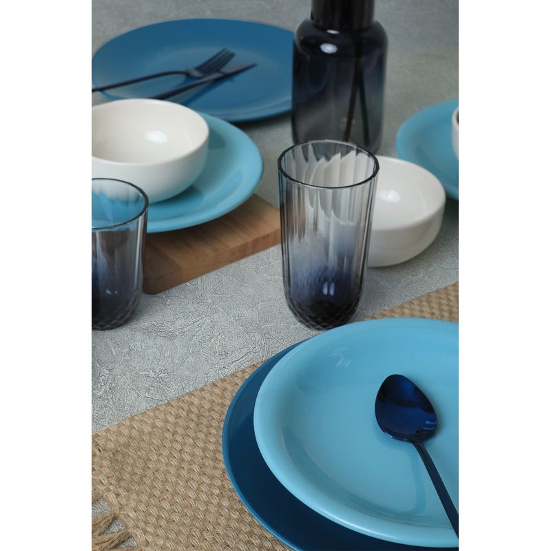 Casa si Gradina - Bucatarie si vesela - Vesela si tacamuri - Farfurii si boluri - Set veselă ceramică (18 bucăți) Hermia, ceramică, albastru și alb, 275KRM1969 - Infinity.ro
