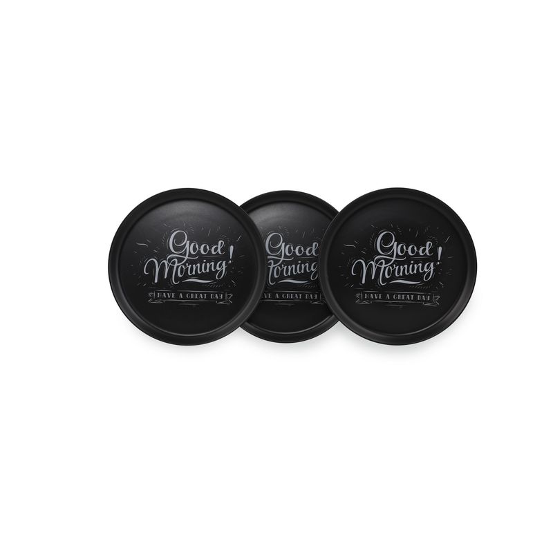 Casa si Gradina - Bucatarie si vesela - Vesela si tacamuri - Vesela pentru servire - Set farfurii servire (6 bucăți) Hermia, ceramică, 28 x 28 x 2.7 cm, mat negru, 275KRM1407 - Infinity.ro