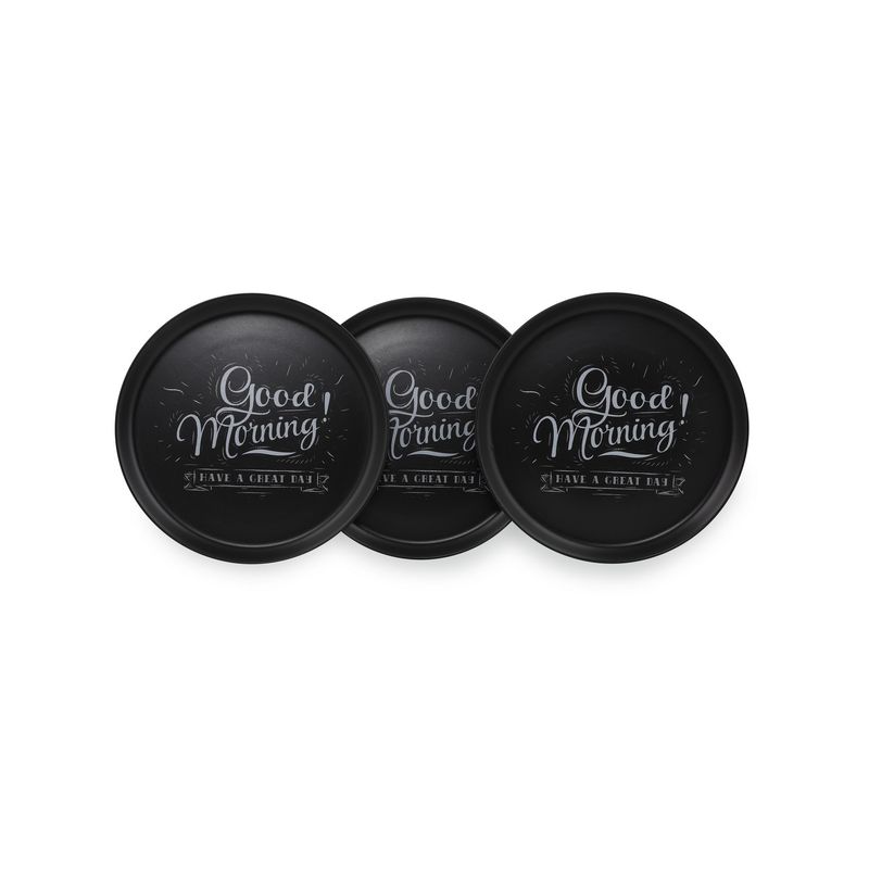 Casa si Gradina - Bucatarie si vesela - Vesela si tacamuri - Vesela pentru servire - Set farfurii servire (6 bucăți) Hermia, ceramică, 28 x 28 x 2.7 cm, mat negru, 275KRM1407 - Infinity.ro