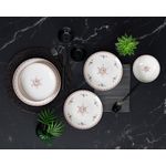 Casa si Gradina - Bucatarie si vesela - Vesela si tacamuri - Vesela pentru servire - Set veselă (24 bucăți) Hermia, porțelan, alb și portocaliu și verde și negru, 387GRP1377 - Infinity.ro