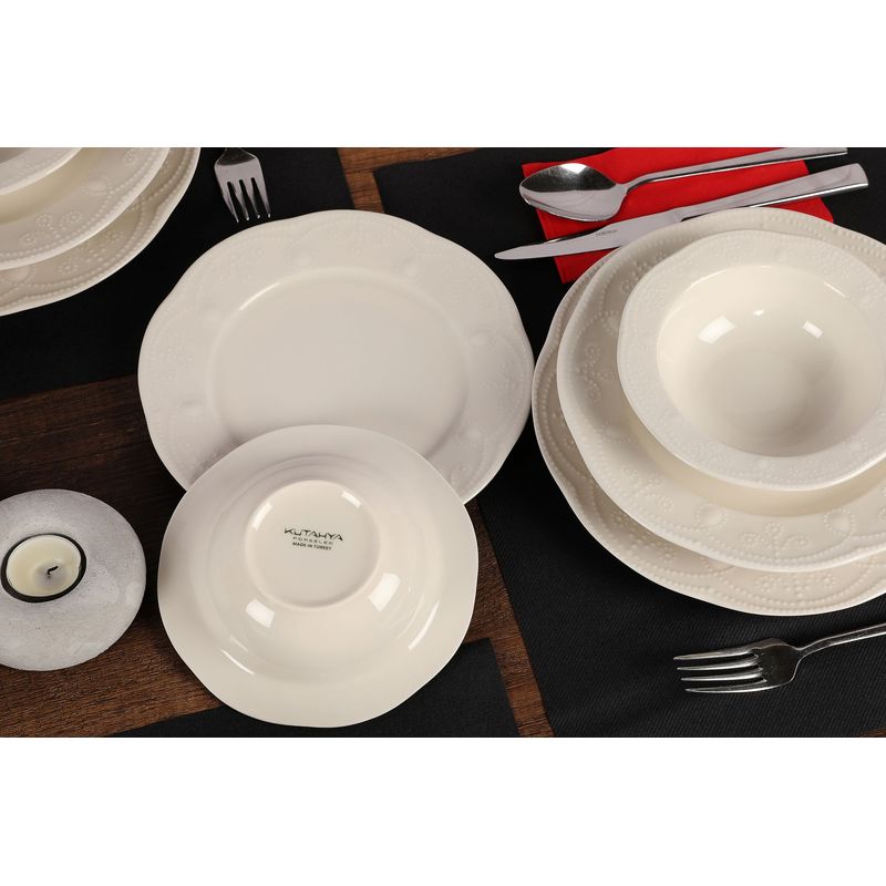 Casa si Gradina - Bucatarie si vesela - Vesela si tacamuri - Vesela pentru servire - Set veselă (24 bucăți) Hermia, porțelan, crem, 710KTP2437 - Infinity.ro