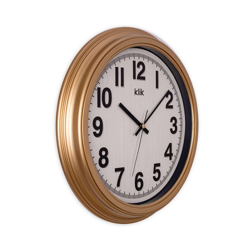 Casa si Gradina - Decoratiuni - Ceasuri - Ceas decorativ perete Wallxpert, sticlă, 34 x 34 cm, auriu, 705RGL1178 - Infinity.ro