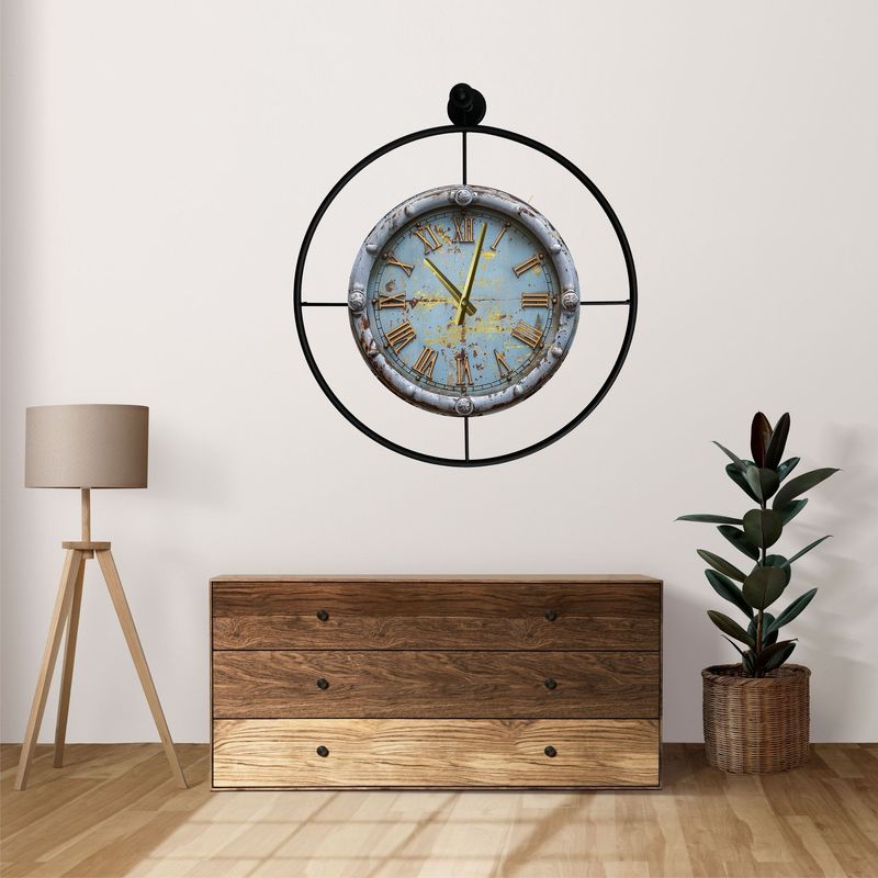 Casa si Gradina - Decoratiuni - Ceasuri - Ceas decorativ metal Wallxpert, metal, 58 x 7 x 65 cm, negru, 779TCM1130 - Infinity.ro