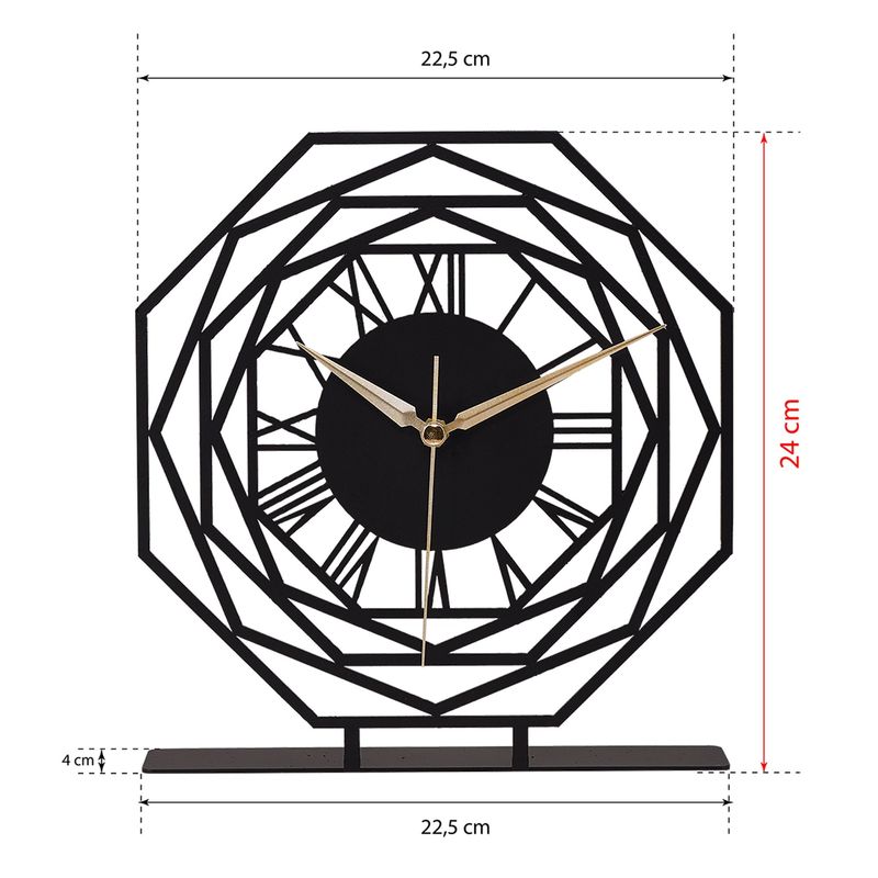 Casa si Gradina - Decoratiuni - Ceasuri - Ceas decorativ Aberto Design, metal, 25 x 23 cm, negru, 901LMN1146 - Infinity.ro