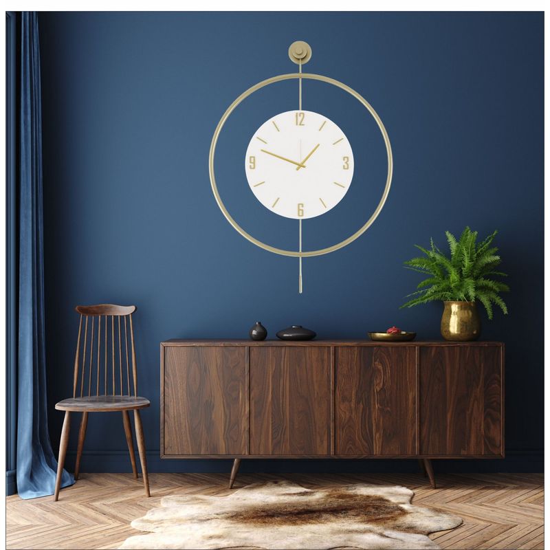 Casa si Gradina - Decoratiuni - Ceasuri - Ceas decorativ metal Wallxpert, metal, 58 x 7 x 80 cm, auriu, 779TCM1111 - Infinity.ro