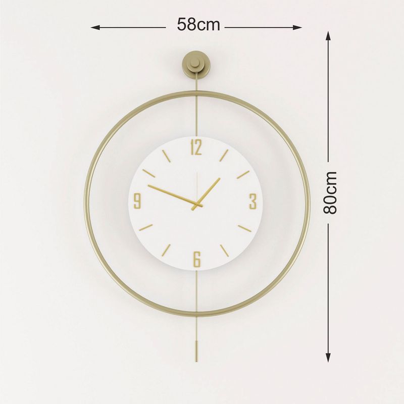 Casa si Gradina - Decoratiuni - Ceasuri - Ceas decorativ metal Wallxpert, metal, 58 x 7 x 80 cm, auriu, 779TCM1111 - Infinity.ro