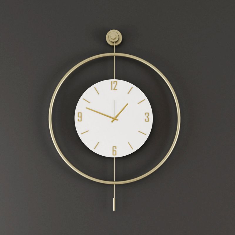 Casa si Gradina - Decoratiuni - Ceasuri - Ceas decorativ metal Wallxpert, metal, 58 x 7 x 80 cm, auriu, 779TCM1111 - Infinity.ro