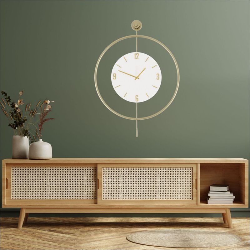 Casa si Gradina - Decoratiuni - Ceasuri - Ceas decorativ metal Wallxpert, metal, 58 x 7 x 80 cm, auriu, 779TCM1111 - Infinity.ro