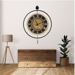 Casa si Gradina - Decoratiuni - Ceasuri - Ceas decorativ metal Wallxpert, metal, 58 x 7 x 80 cm, negru, 779TCM1127 - Infinity.ro