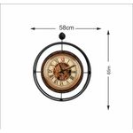 Casa si Gradina - Decoratiuni - Ceasuri - Ceas decorativ metal Wallxpert, metal, 58 x 7 x 65 cm, negru, 779TCM1128 - Infinity.ro