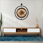 Casa si Gradina - Decoratiuni - Ceasuri - Ceas decorativ metal Wallxpert, metal, 58 x 7 x 65 cm, negru, 779TCM1128 - Infinity.ro