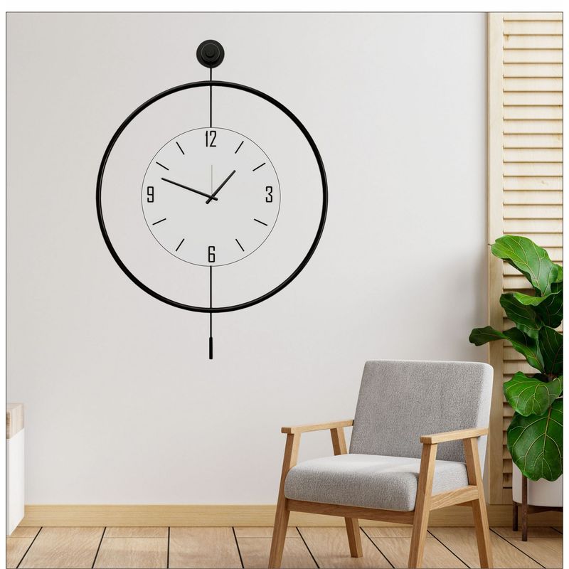 Casa si Gradina - Decoratiuni - Ceasuri - Ceas decorativ metal Wallxpert, metal, 58 x 7 x 80 cm, negru, 779TCM1112 - Infinity.ro