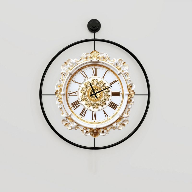 Casa si Gradina - Decoratiuni - Ceasuri - Ceas decorativ metal Wallxpert, metal, 58 x 7 x 65 cm, negru, 779TCM1119 - Infinity.ro