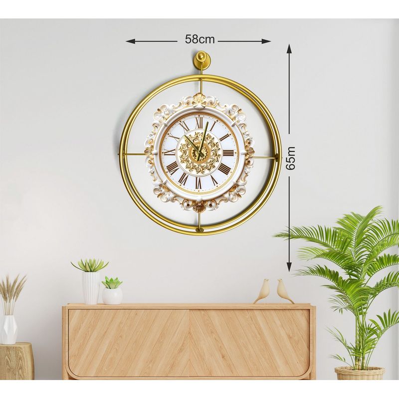 Casa si Gradina - Decoratiuni - Ceasuri - Ceas decorativ metal Wallxpert, metal, 58 x 7 x 65 cm, auriu, 779TCM1120 - Infinity.ro