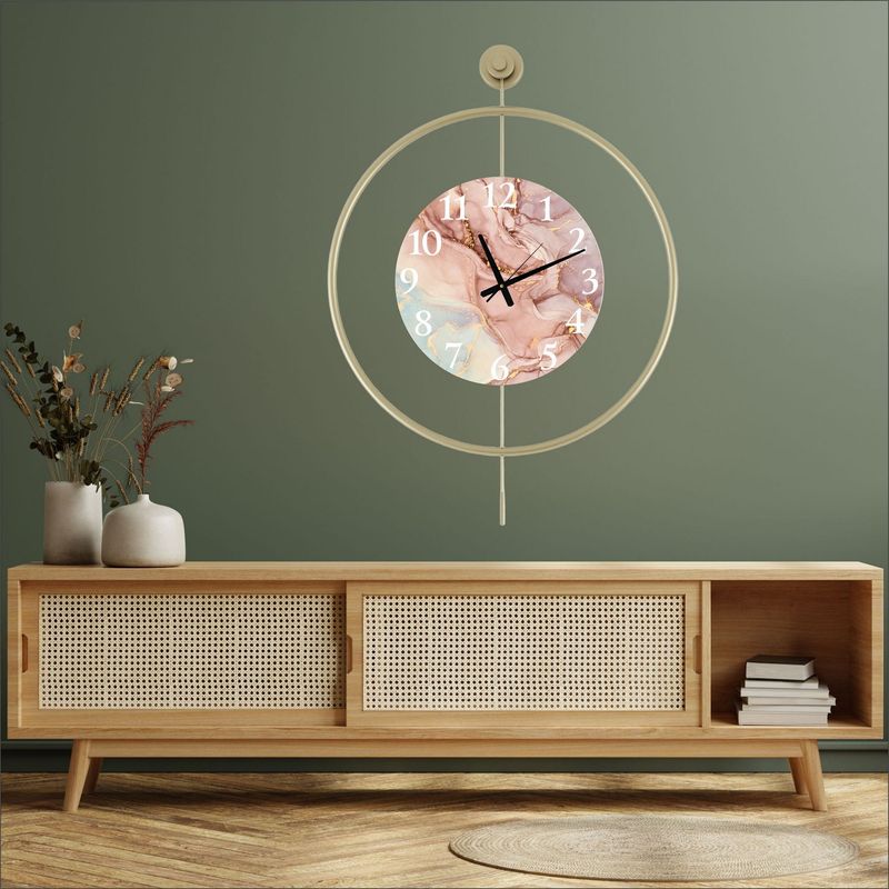Casa si Gradina - Decoratiuni - Ceasuri - Ceas decorativ metal Wallxpert, metal, 58 x 7 x 80 cm, auriu, 779TCM1116 - Infinity.ro