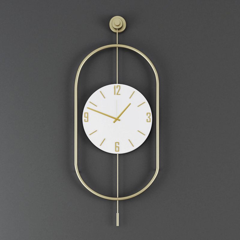 Casa si Gradina - Decoratiuni - Ceasuri - Ceas decorativ metal Wallxpert, metal, 35 x 7 x 85 cm, auriu, 779TCM1113 - Infinity.ro