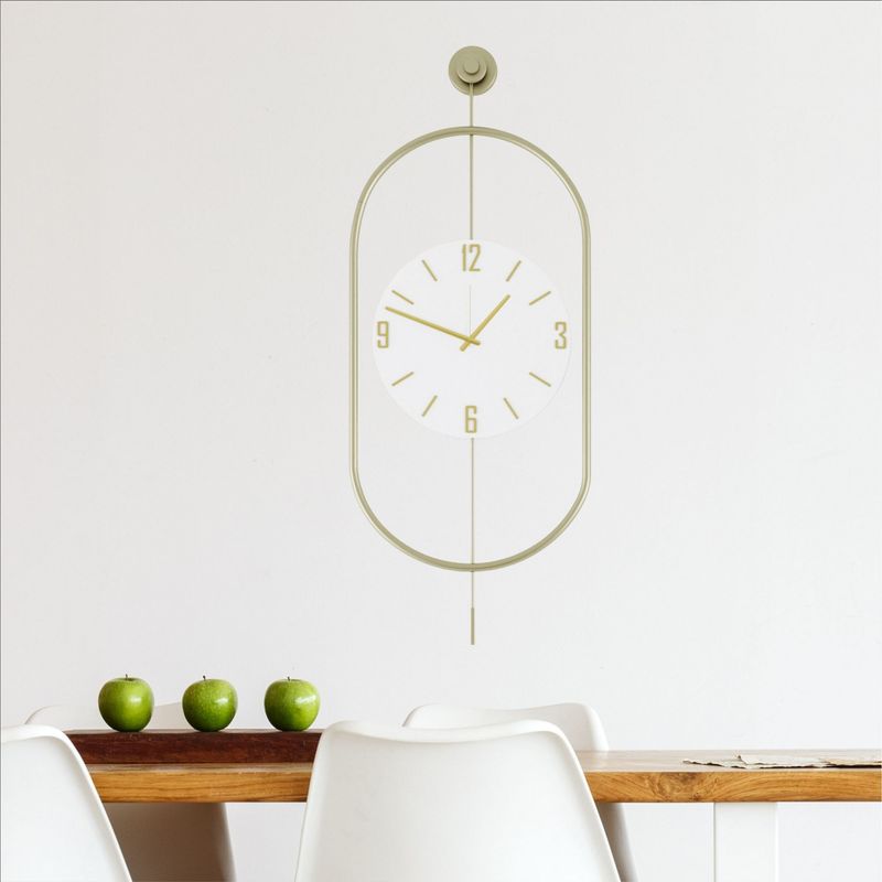 Casa si Gradina - Decoratiuni - Ceasuri - Ceas decorativ metal Wallxpert, metal, 35 x 7 x 85 cm, auriu, 779TCM1113 - Infinity.ro
