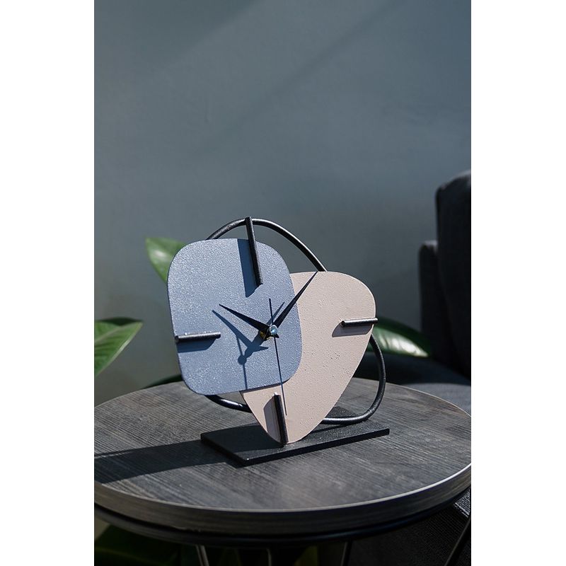 Casa si Gradina - Decoratiuni - Ceasuri - Ceas decorativ Aberto Design, metal, 25 x 22 cm, albastru/roz pudrat, 901LMN1208 - Infinity.ro