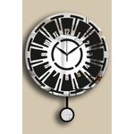 Casa si Gradina - Decoratiuni - Ceasuri - Ceas decorativ perete Wallxpert, MDF, 39 x 50 cm, argintiu/negru, 332CDC1130 - Infinity.ro