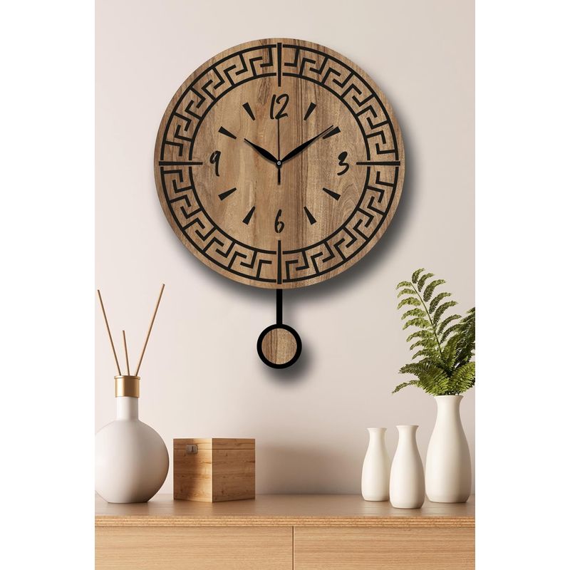 Casa si Gradina - Decoratiuni - Ceasuri - Ceas decorativ perete Wallxpert, MDF, 39 x 50 cm, nuc, 332CDC1127 - Infinity.ro