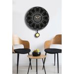 Casa si Gradina - Decoratiuni - Ceasuri - Ceas decorativ perete Wallxpert, MDF, 39 x 50 cm, antracit/auriu, 332CDC1129 - Infinity.ro