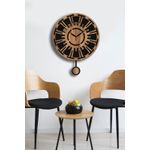 Casa si Gradina - Decoratiuni - Ceasuri - Ceas decorativ perete Wallxpert, MDF, 39 x 50 cm, nuc/negru, 332CDC1132 - Infinity.ro