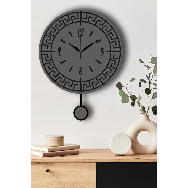 Casa si Gradina - Decoratiuni - Ceasuri - Ceas decorativ perete Wallxpert, MDF, 39 x 50 cm, antracit, 332CDC1124 - Infinity.ro