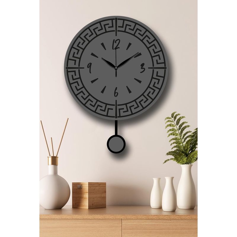 Casa si Gradina - Decoratiuni - Ceasuri - Ceas decorativ perete Wallxpert, MDF, 39 x 50 cm, antracit, 332CDC1124 - Infinity.ro