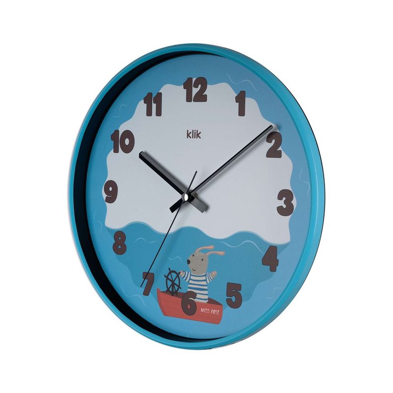Casa si Gradina - Decoratiuni - Ceasuri - Ceas decorativ perete Wallxpert, sticlă, 30.5 x 30.5 cm, albastru, 705RGL1159 - Infinity.ro