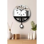 Casa si Gradina - Decoratiuni - Ceasuri - Ceas decorativ perete Wallxpert, MDF, 39 x 50 cm, negru, 332CDC1118 - Infinity.ro