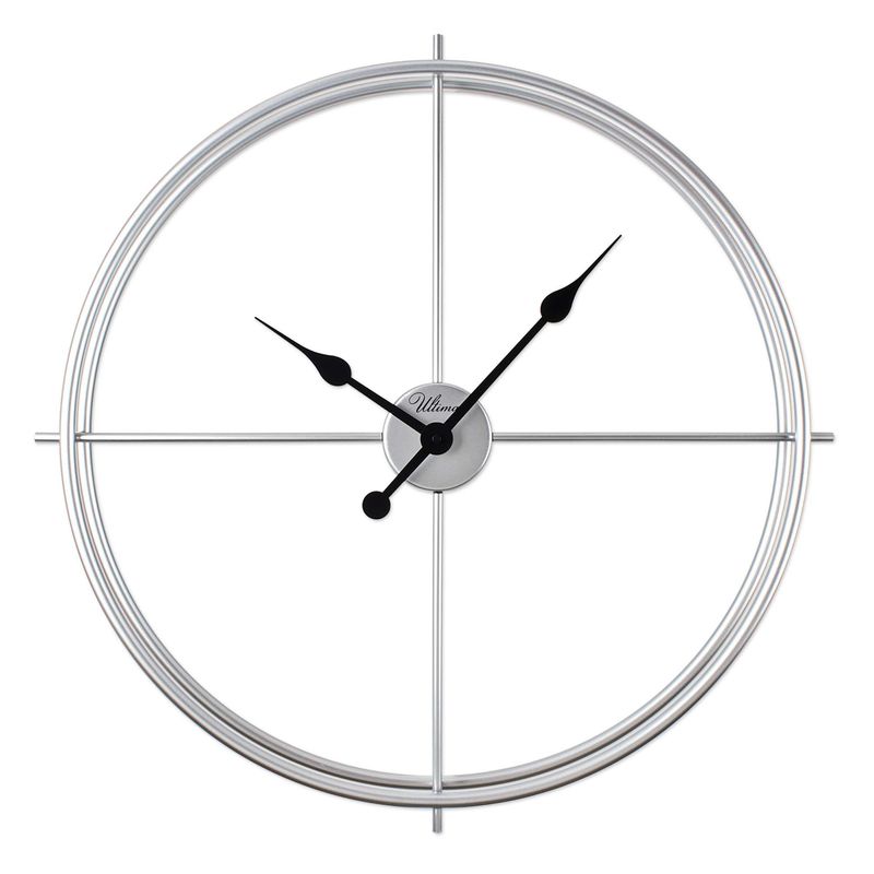 Casa si Gradina - Decoratiuni - Ceasuri - Ceas decorativ metal Wallxpert, oțel, 66 x 66 cm, argintiu, 705RGL1202 - Infinity.ro