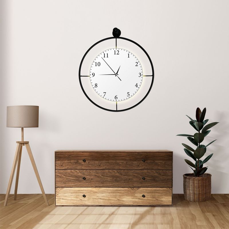 Casa si Gradina - Decoratiuni - Ceasuri - Ceas decorativ metal Wallxpert, metal, 58 x 7 x 65 cm, negru, 779TCM1132 - Infinity.ro