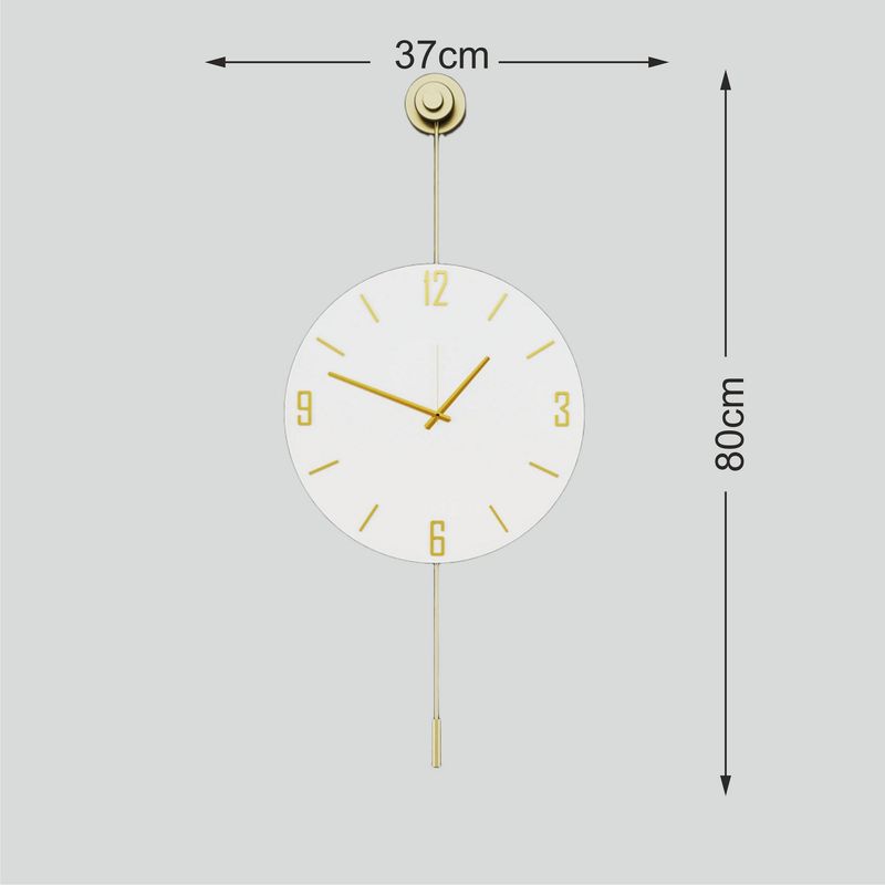 Casa si Gradina - Decoratiuni - Ceasuri - Ceas decorativ metal Wallxpert, metal, 37 x 7 x 80 cm, auriu, 779TCM1115 - Infinity.ro