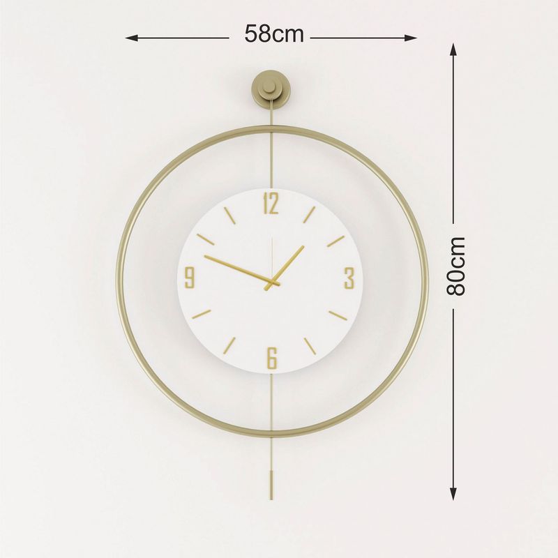 Casa si Gradina - Decoratiuni - Ceasuri - Ceas decorativ metal Wallxpert, metal, 58 x 7 x 85 cm, auriu, 779TCM1134 - Infinity.ro
