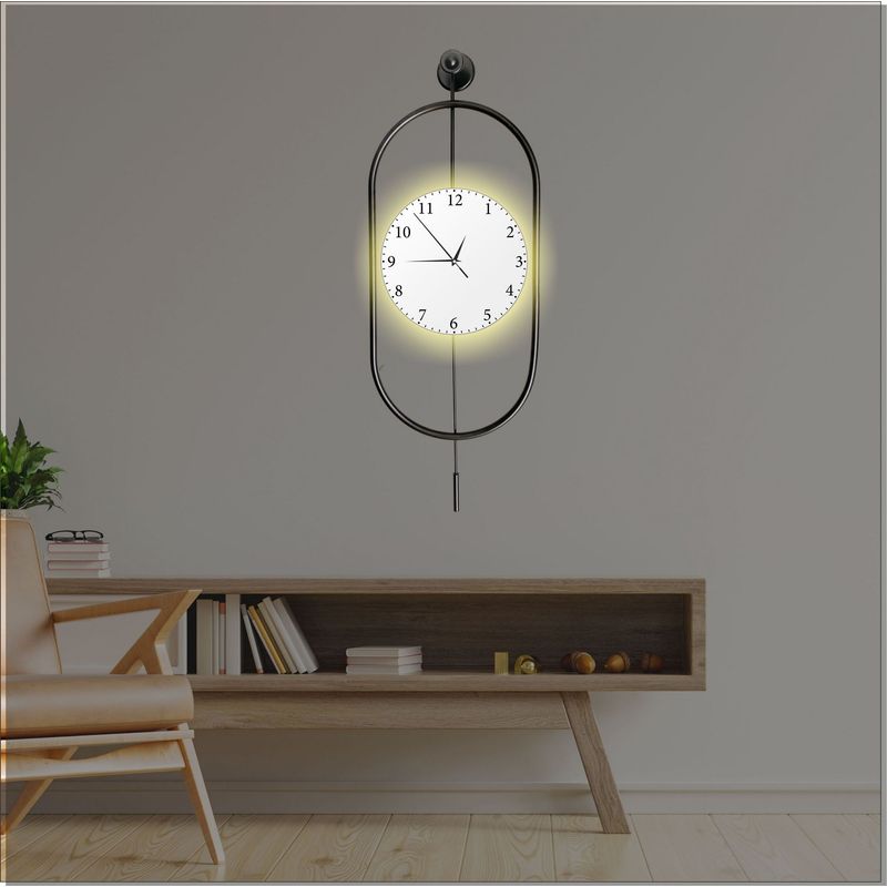 Casa si Gradina - Decoratiuni - Ceasuri - Ceas decorativ metal Wallxpert, metal, 35 x 7 x 85 cm, negru, 779TCM1133 - Infinity.ro