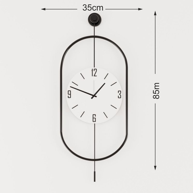 Casa si Gradina - Decoratiuni - Ceasuri - Ceas decorativ metal Wallxpert, metal, 35 x 7 x 85 cm, negru, 779TCM1133 - Infinity.ro