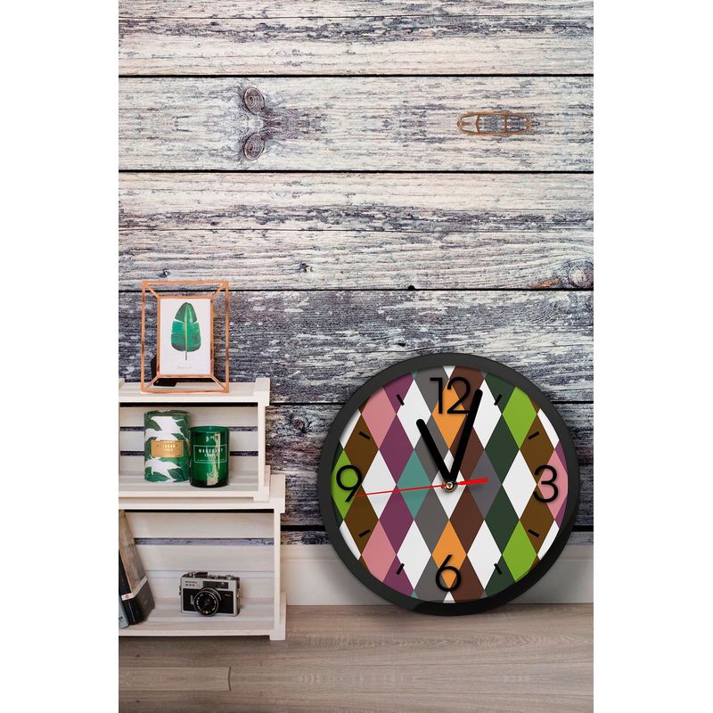 Casa si Gradina - Decoratiuni - Ceasuri - Ceas decorativ MDF Wallxpert, MDF, 36 x 36 x 1 cm, multicolor, 371VST1113 - Infinity.ro