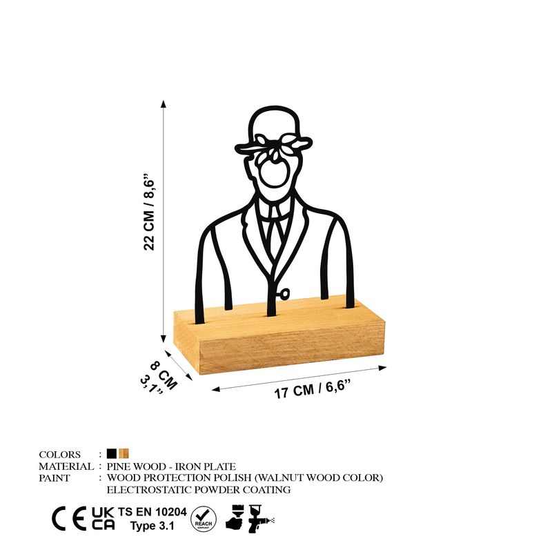Casa si Gradina - Decoratiuni - Obiecte decorative - Accesorii decorative - Obiect decorativ Aberto Design, metal, 22 x 8 x 17 cm, lemn/negru, 565TNL1246 - Infinity.ro