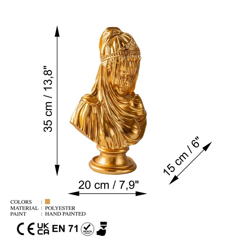 Casa si Gradina - Decoratiuni - Obiecte decorative - Accesorii decorative - Obiect decorativ Aberto Design, 100% poliester, 20 x 15 x 35 cm, auriu, 565TNL1352 - Infinity.ro