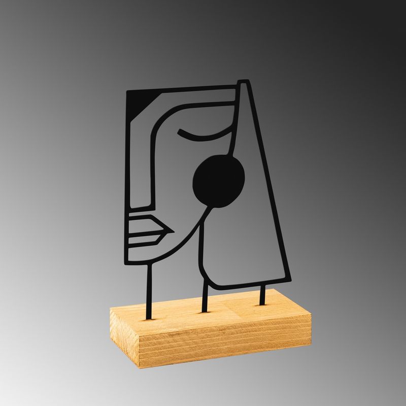 Casa si Gradina - Decoratiuni - Obiecte decorative - Accesorii decorative - Obiect decorativ Aberto Design, metal, 26 x 8 x 17 cm, lemn/negru, 565TNL1253 - Infinity.ro