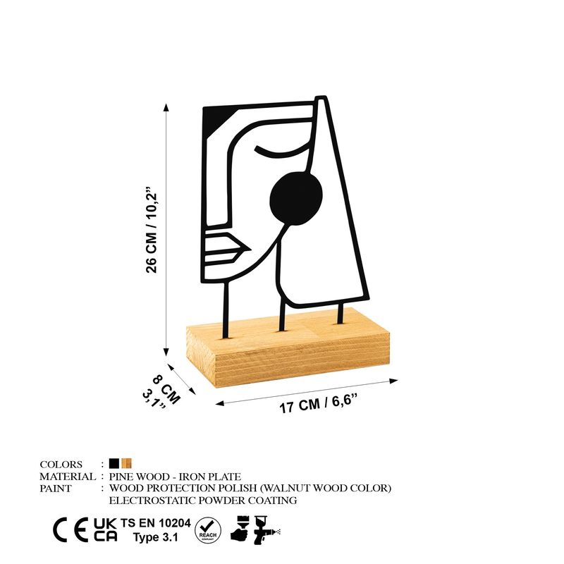 Casa si Gradina - Decoratiuni - Obiecte decorative - Accesorii decorative - Obiect decorativ Aberto Design, metal, 26 x 8 x 17 cm, lemn/negru, 565TNL1253 - Infinity.ro