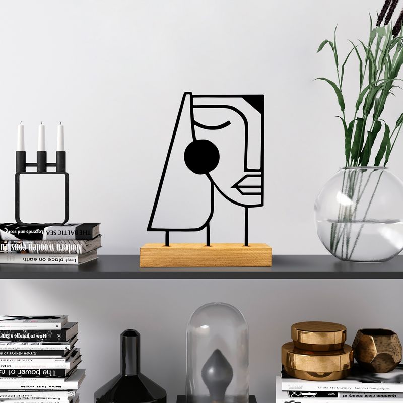 Casa si Gradina - Decoratiuni - Obiecte decorative - Accesorii decorative - Obiect decorativ Aberto Design, metal, 26 x 8 x 17 cm, lemn/negru, 565TNL1253 - Infinity.ro